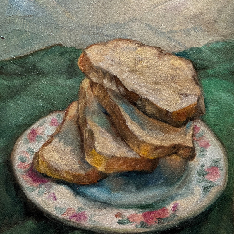 Breadplate (9 in. x 12 in.), oil on oil paper panel